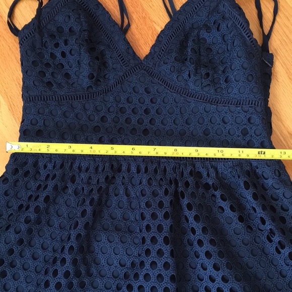 Abercrombie & Fitch Eyelet Spaghetti Straps Mini Navy Blue Dress - Picture 10 of 10